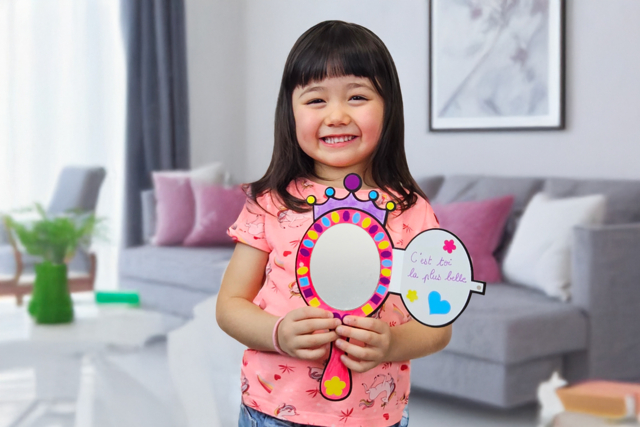 Kit cartes miroir de princesse - enfant - Cartes de Fête des Mères : modèles et kits créatifs à fabriquer - 10doigts.fr