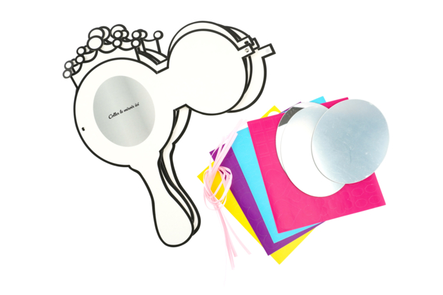 Kit cartes miroir de princesse - le materiel - Cartes de Fête des Mères : modèles et kits créatifs à fabriquer - 10doigts.fr