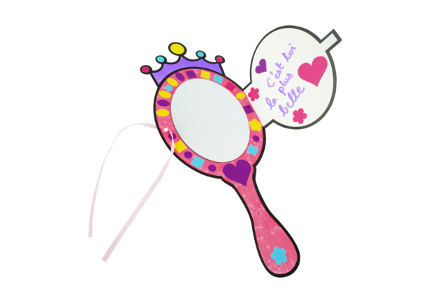 Kit cartes miroir de princesse  - Cartes de Fête des Mères : modèles et kits créatifs à fabriquer - 10doigts.fr