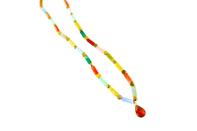 Kit collier marbré à fabriquer - Colliers et chaines - 10doigts.fr