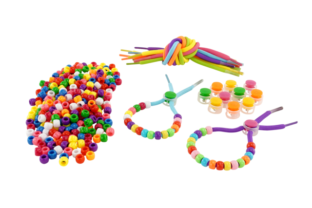 Kit créatif 12 bracelets : Lacets, fermoirs et perles pour enfants - Kits Bijoux - 10doigts.fr
