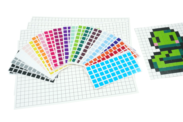 kit créatif pixel art - Kits créatifs avec gommettes : le plein d’idées pour les petits artistes - 10doigts.fr