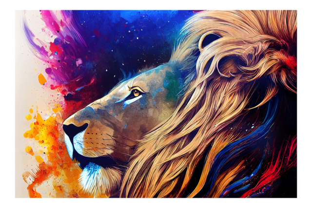 Kit diamond painting, Lion, 50 x 40 cm - Diamond Painting : Kit complet - 10doigts.fr