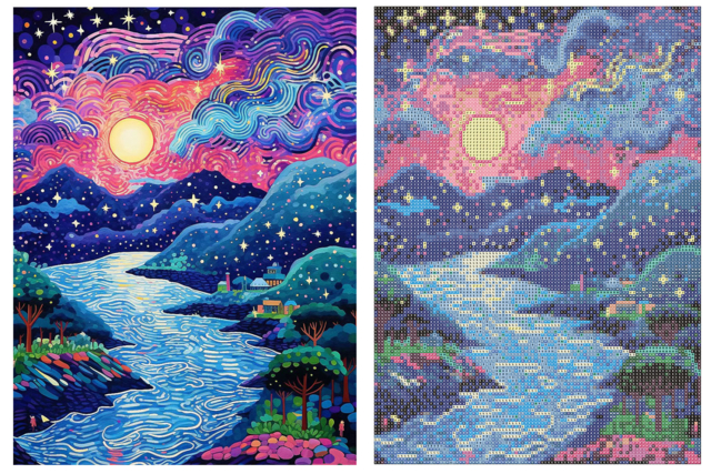 Kit diamond painting, Rivière enchantée numéro - Diamond Painting : Kit complet - 10doigts.fr
