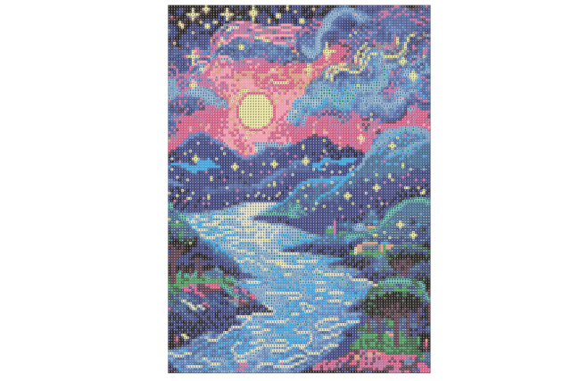 Kit diamond painting, Rivière enchantée - Diamond Painting : Kit complet - 10doigts.fr