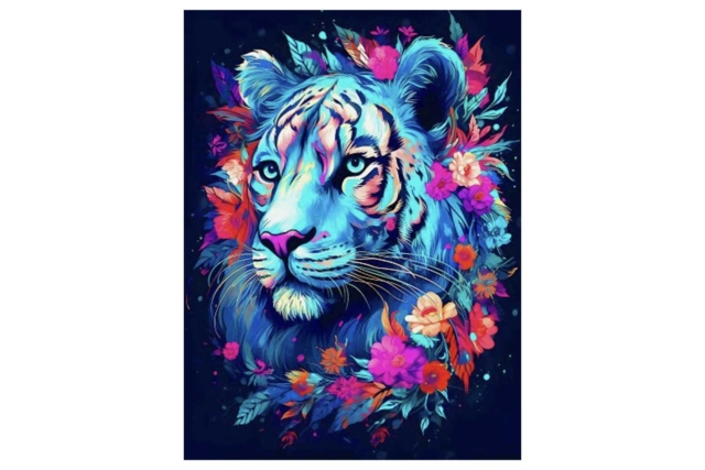Kit diamond painting, Tigre, 30 x 40 cm - Diamond Painting : Kit complet - 10doigts.fr