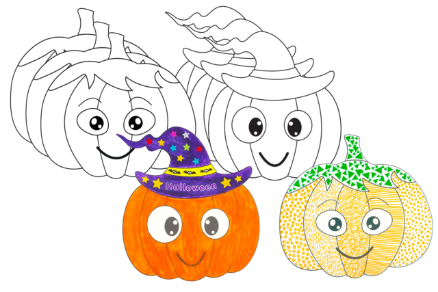 kit forme citrouille géante - Supports d'Halloween à décorer - 10doigts.fr