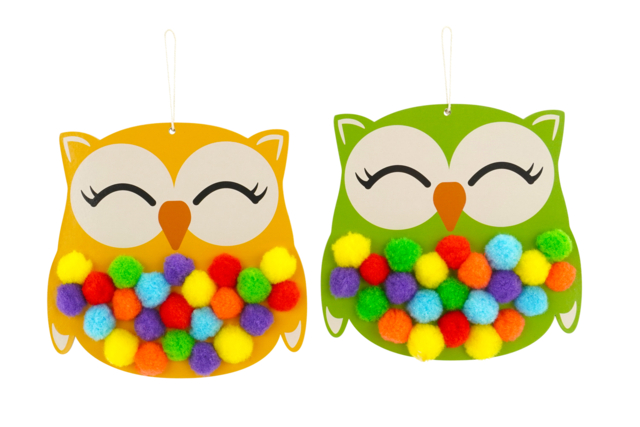 Kit hiboux à pomponner  - Kits créatifs d'automne : des activités clé en main pour les enfants - 10doigts.fr