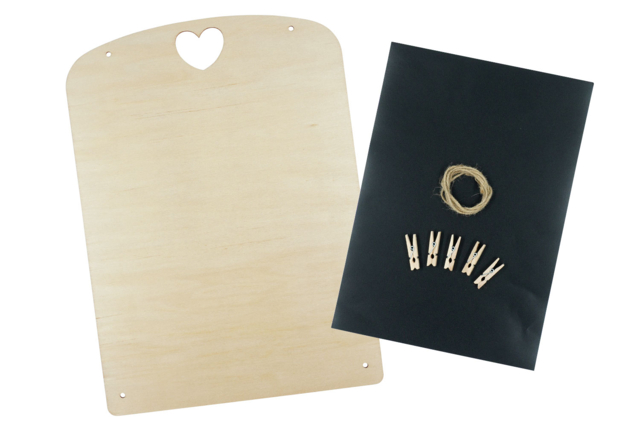 kit méméo ardoise  - Ardoise en bois à décorer - 10doigts.fr