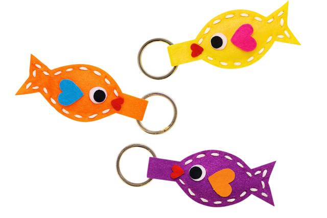 kit mercerie feutrine petits poissons - Kits en feutrine - 10doigts.fr