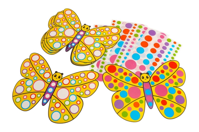 Kit papillons en carte forte + gommettes - 6 pièces - Kits créatifs avec gommettes : le plein d’idées pour les petits artistes - 10doigts.fr