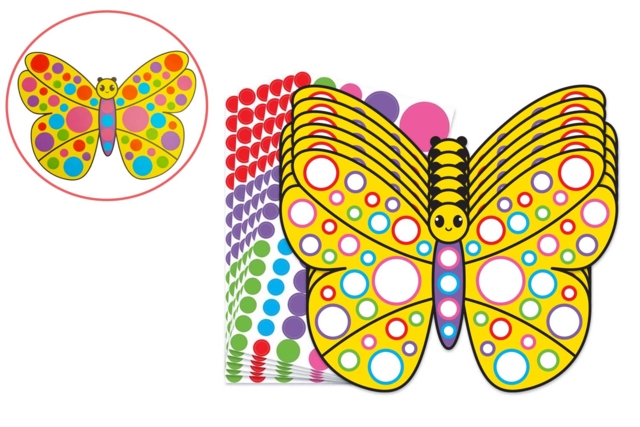 Kit papillons en carte forte + gommettes - 6 pièces - Kits créatifs avec gommettes : le plein d’idées pour les petits artistes - 10doigts.fr
