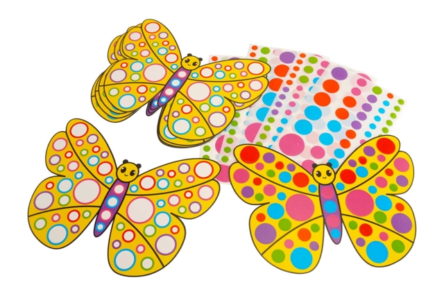 Kit papillons en carte forte + gommettes  - Kits créatifs avec gommettes : le plein d’idées pour les petits artistes - 10doigts.fr