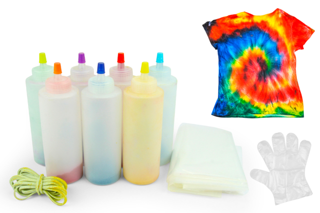 kit peinture tie and dye - Peinture textile : tout le matériel pour personnaliser tissu et vêtements - 10doigts.fr