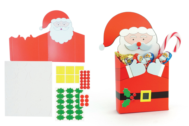 kit pere noel boite en carton rouge - Kits créatifs de Noël pour les enfants - 10doigts.fr