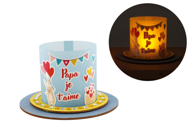 Kit photophores fête des pères - Kits fête des parents - 10doigts.fr