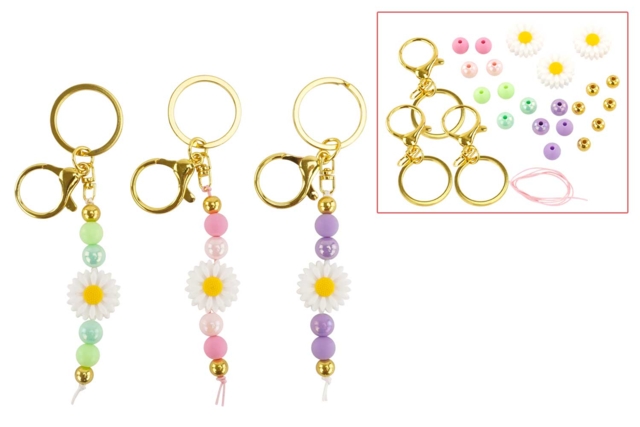 Kit porte clés fleur - 3 pièces - Kits Bijoux - 10doigts.fr