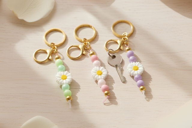Kit porte clés fleurs maman - Kits Bijoux - 10doigts.fr