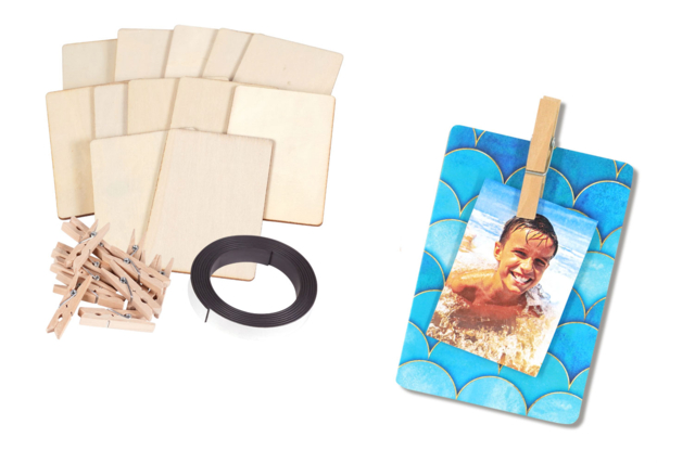 kit porte-photo magnet - Kits créatifs Fête des Pères : des coffrets tout-en-un pour papa - 10doigts.fr