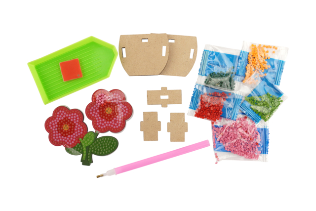 kit pot de fleur diamond painting - Diamond Painting : Kit complet - 10doigts.fr