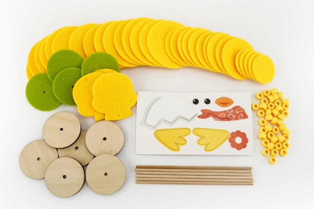 kit poussin feutrine - Kits créatifs Pâques - 10doigts.fr