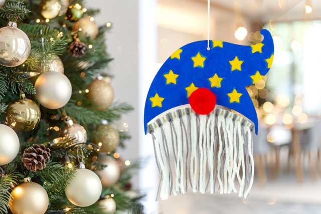 Kit suspensions gnome Noel - Décorations de Noël en bois à décorer - 10doigts.fr