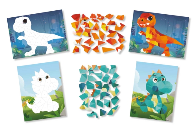 Kit tableaux stickers au numéro A5 dinosaures - 2 pcs - Kits animaux et nature : créez votre propre univers sauvage - 10doigts.fr