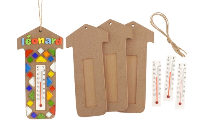 Kit thermomètres maison en bois - 4 pièces - Objets en bois à décorer pour la maison - 10doigts.fr