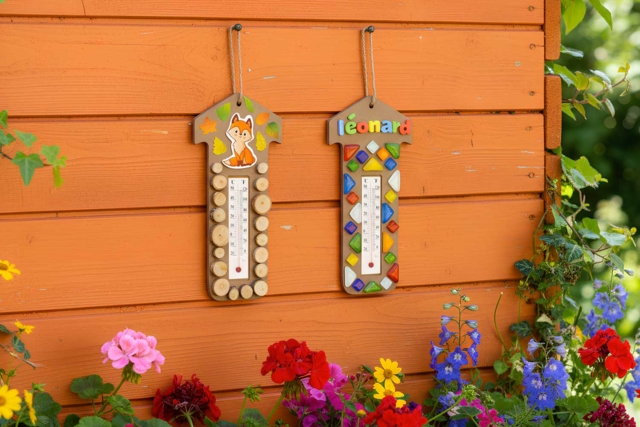 Kit thermomètres maison en bois - Objets en bois à décorer pour la maison - 10doigts.fr