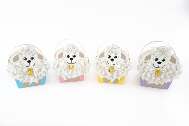 Kits paniers moutons - 4 pièces - Paniers de Pâques - 10doigts.fr