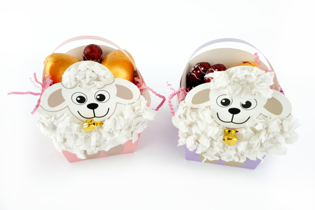 Kits paniers moutons - pour oefs - Paniers de Pâques - 10doigts.fr