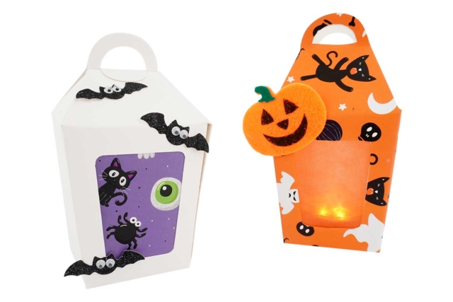 lanterne papier halloween - Boîtes et corbeilles en carton - 10doigts.fr