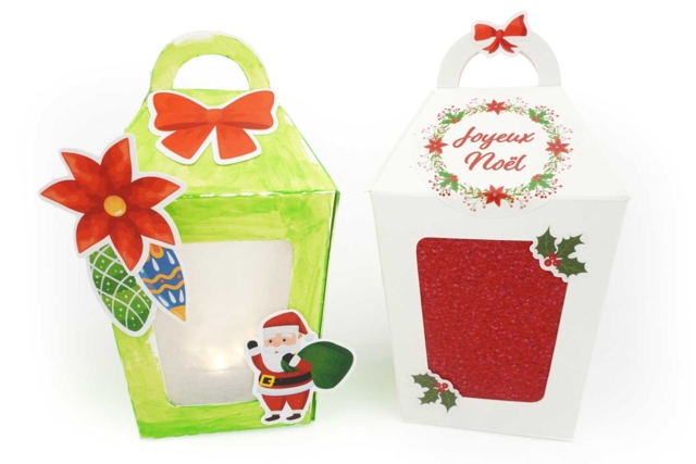 lanternes papier noel - Boîtes et corbeilles en carton - 10doigts.fr