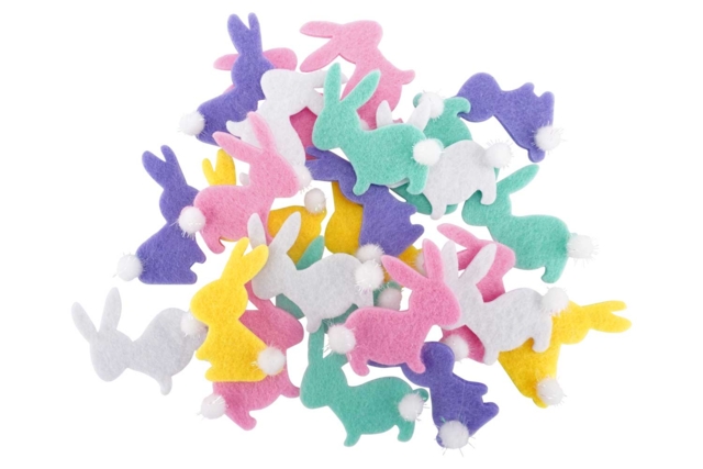 lapin adhésif feutrine pâques - Stickers en feutrine : du relief et de la texture dans vos créations - 10doigts.fr