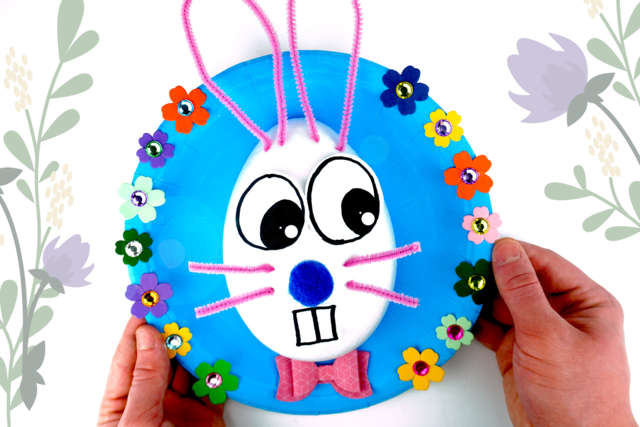 Lapin de Pâques 3D dans une assiette - Polystyrène - Supports à décorer - 10doigts.fr