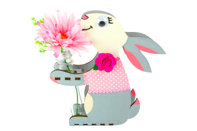 lapin rose fleur - Décorations fleurs et feuilles : ajoutez une touche de nature à toutes vos créations - 10doigts.fr