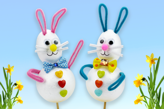Lapins de Pâques rigolos - Oeufs de Pâques créatif - 10doigts.fr