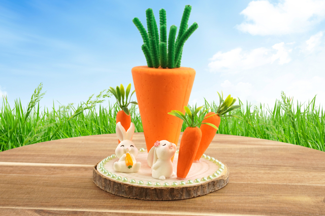 Lapins et carottes - Formes à décorer - Polystyrène - 10doigts.fr