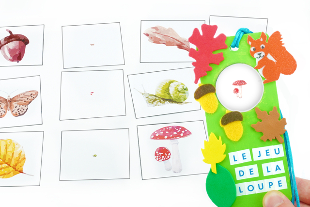 Le jeu de la loupe - Automne - Kits animaux et nature : créez votre propre univers sauvage - 10doigts.fr
