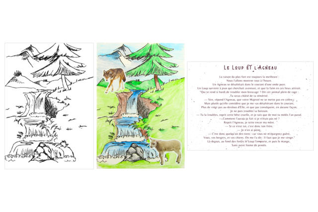 le loup et l'agneau - Kits créatifs avec gommettes : le plein d’idées pour les petits artistes - 10doigts.fr