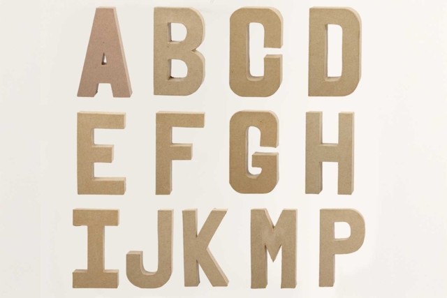 lettres decopatch papier mâché - Lettres en carton - 10doigts.fr