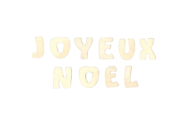 Lettres "Joyeux Noël" bois  - Lettres en bois à décorer - 10doigts.fr