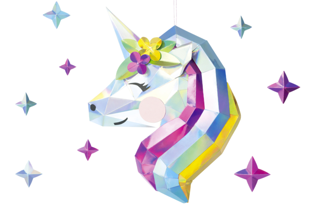 licorne papier irridescent - Papier métallisé, pailleté - 10doigts.fr
