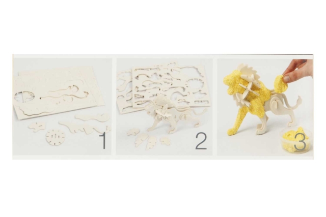 lion bois - Maquettes en bois - 10doigts.fr