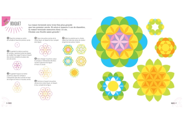 Livre : Dessiner avec un compas rosaces - Livres activités créatives - 10doigts.fr