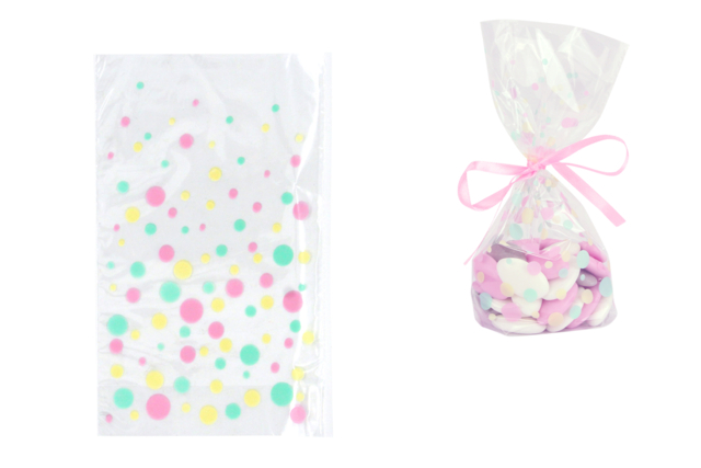 Lot de 10 sachets cristal à pois - 11,5 x 19 cm - Papiers cadeaux et sacs - 10doigts.fr