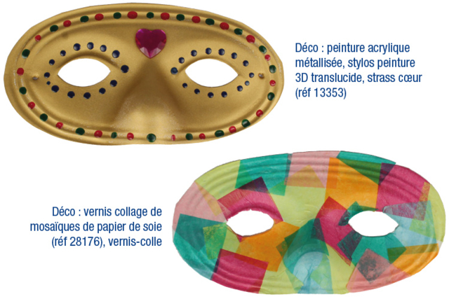 Loups blancs à décorer, qualité supérieure - Masques créatifs enfants - 10doigts.fr
