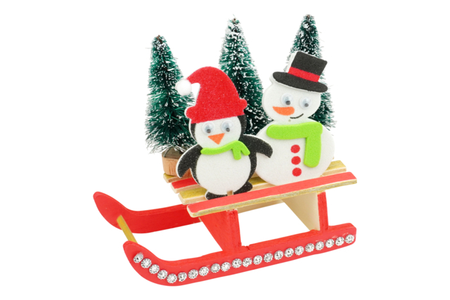 luge en bois noël - Décorations de Noël en bois à décorer - 10doigts.fr