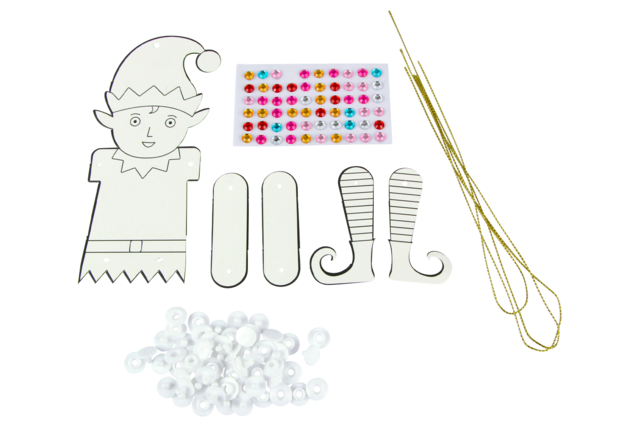lutin à colorier - Kits créatifs de Noël pour les enfants - 10doigts.fr