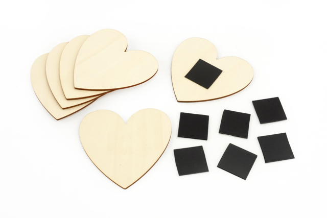 Magnets coeurs Bois - Magnets à décorer : des supports aimantés à personnaliser - 10doigts.fr